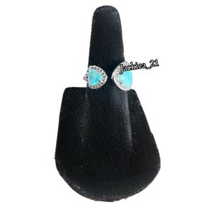 Call It Fate, Darling. Blue Fire Ice Opal Stone Ring.